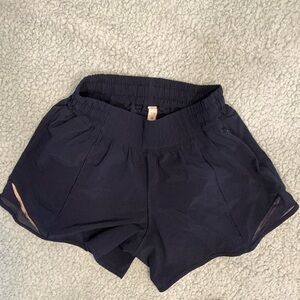 Lululemon black running shorts with zipper pocket